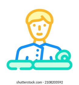 masseur business color icon vector. masseur business sign. isolated symbol illustration