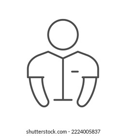 Masseur or therapist line outline icon