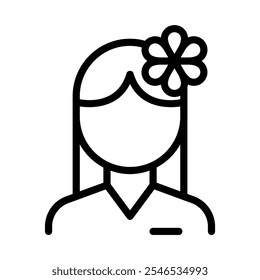 Masseuse, spa staff icon in thin line style vector illustration graphic design