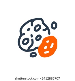 Ilustración de iconos vectores de asteroides masivos