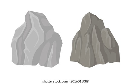 Massive Boulder and Cobble as Rock Fragment Vector Set