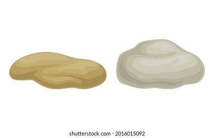Massive Boulder and Cobble as Rock Fragment Vector Set