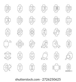 Pacote maciço de ícones de contorno de smartwatch