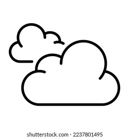 Massive clouds line icon. Fog, rising rain, bad weather, sky, cloud storage, databases. Weather concept. Vector line icon on white background