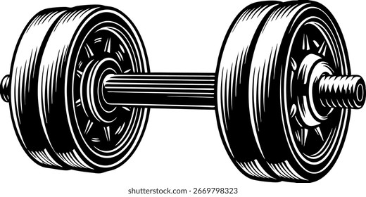 Barbell pesado maciço, preto e branco