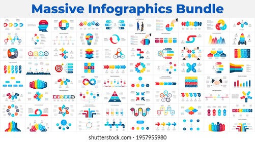 Massive Infographics Template Bundle. Various elements for your presentation.