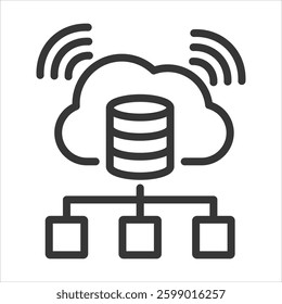 Massive Iot Outline Icon Vector Illustration