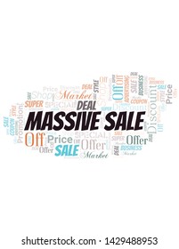Massive Sale Word Cloud. Wordcloud Made With Text.