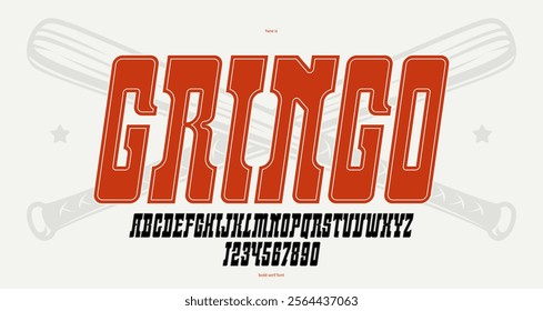 Massive serif italic font in American style, wild west saloon and western vector typography for logos, bold typeface in vintage America style, display font for posters and headlines.