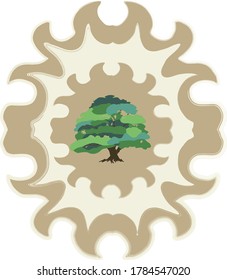 Massive tree on a beige backgraund