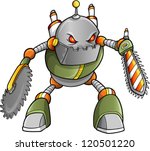 Massive Warrior Robot Cyborg Soldier Vector