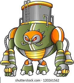 Masivo robot guerrero ciclista vector de soldado