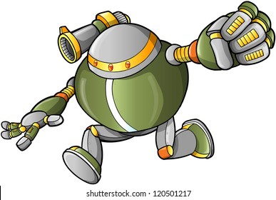 Masivo robot guerrero ciclista vector de soldado