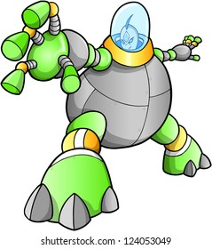 Massive Warrior Robot Cyborg Soldier Vector