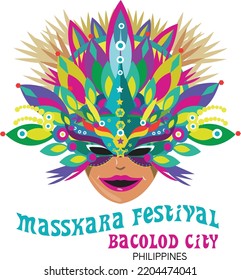 Masskara Festival Mask. Editable Clip art.