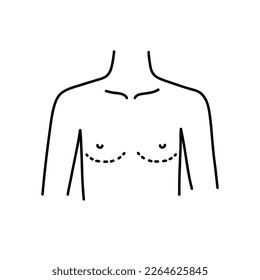 mastectomy doodle icon, vector illustration