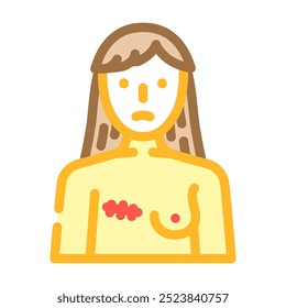 Mastektomie Chirurgie Farbe Symbol Vektor. Operationszeichen für Mastektomie. einzelne Symbolgrafik