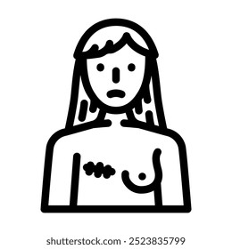 Icono de línea de cirugía de mastectomía. Vector de cirugía de mastectomía. Ilustración negra de contorno aislado