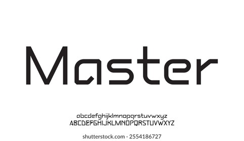 Master, Abstract technology space font and alphabet. techno effect fonts designs. Typography digital sci-fi concept. vector illustration
