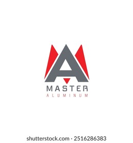 Diseño de logotipo de aluminio maestro. Logo de AM, Plantilla de logotipo de MA