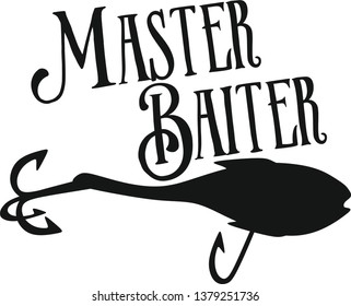 Master baiter, fishing, vector