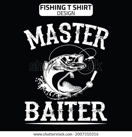 MASTER BAITER typography fishing t shirt design for fishing lover .