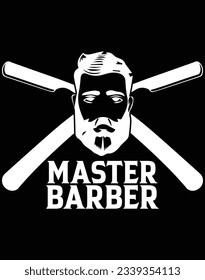 Master barber EPS file for cutting machine. You can edit and print this vector art with EPS editor.