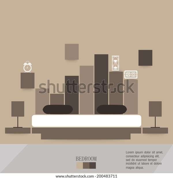 Master Bedroom Bed Dresser Furniture Fittings Royalty Free Stock