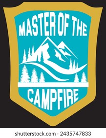 master of the campfire t-shirt design. vector illustration.