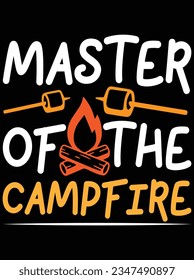 Master of the campfire vector art design, eps file. design file for t-shirt. SVG, EPS cuttable design file