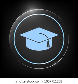 Master cap for graduates, square academic cap, graduation cap icon