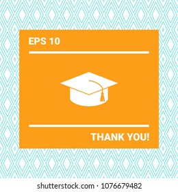 Master cap for graduates, square academic cap, graduation cap icon