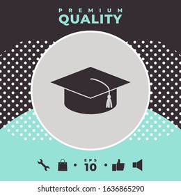 Master cap for graduates, square academic cap, graduation cap icon. Graphic elements for your design