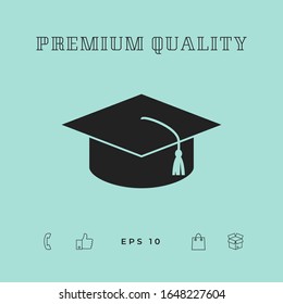 Límite máximo para graduados, tapa académica cuadrada, icono de tapón de graduación. Elementos gráficos para el diseño