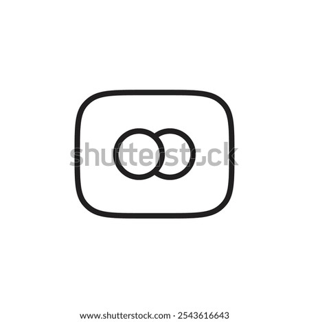 Master card icon Flat line illustration