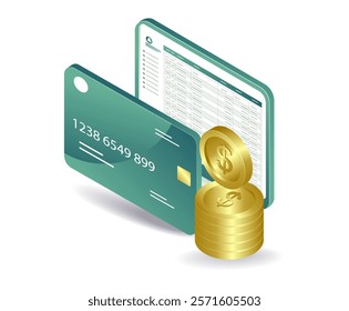 Master card payment analysis data report illustration concept