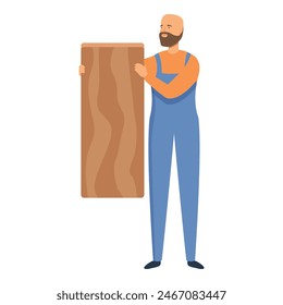 Master carpenter take part of furniture icon cartoon vector. Home assembly. Service fixing