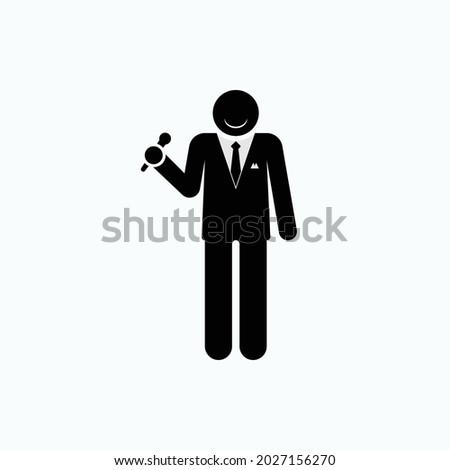 Master of Ceremony Icon. MC Profession Symbol  - Vector.