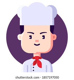 Master chef avatar job and profession. Pixel perfect vector icon graphic.