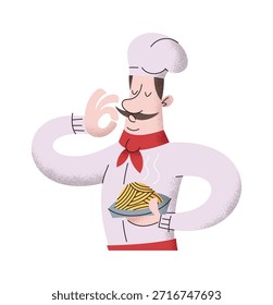 Master chef carácter de cocina de pasta