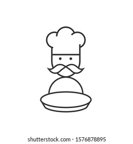 master chef concept with mustache and hat cafe menu, restaurant vector icon