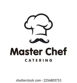 Master chef food restaurant logo design vector template