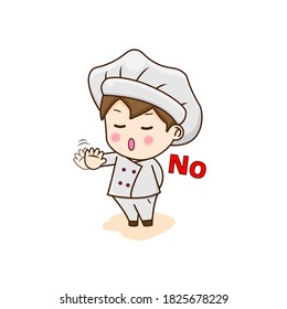 Master chef kid judges the food. Vector illustration of cute chibi character isolated on white background.