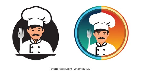 Master Chef Logo für Restaurant auf weiß isoliert