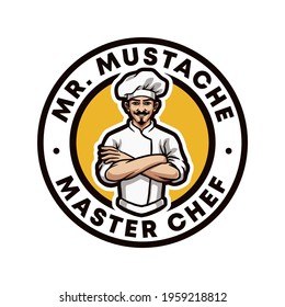 Master Chef Mascot Logo Illustration