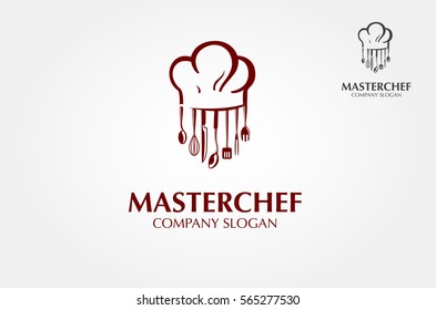 Master Chef Vector Logo Template. Use this logo for a chef, restaurant, catering or any food related services. Vector logo illustration. Clean and modern style on white background.