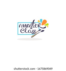 Master Class And Creative Courses, Hand Drawn Calligraphy Logo, Label, Emblem