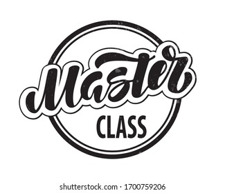 Master class hand drawn lettering . Vector Illustration. Online Education and Training. Distance Learning.