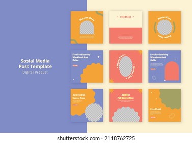 Master class product digital for social media post template Premium vector