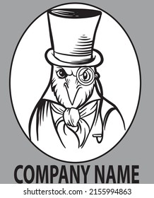 the master of crows who look old in the past has a vintage and elegant characteristics suitable for your logo